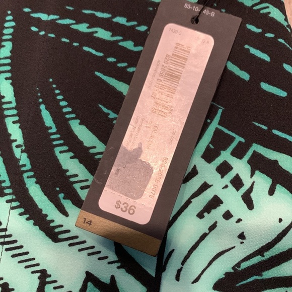 Worthington NWT Palm Leaf Black/Shades Of Green Skirt 14 - Picture 3 of 8